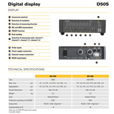 SYLVAC Digital Display D50S for inductive and capacitive probes