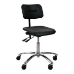 DYNAMO arbetsstol med säte och rygg i PU-skum, hjul och justering av säte och rygg (420-550 mm)