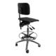 DYNAMO arbetsstol med säte och rygg i PU-skum, hjul och justering av säte och rygg (600-860 mm)